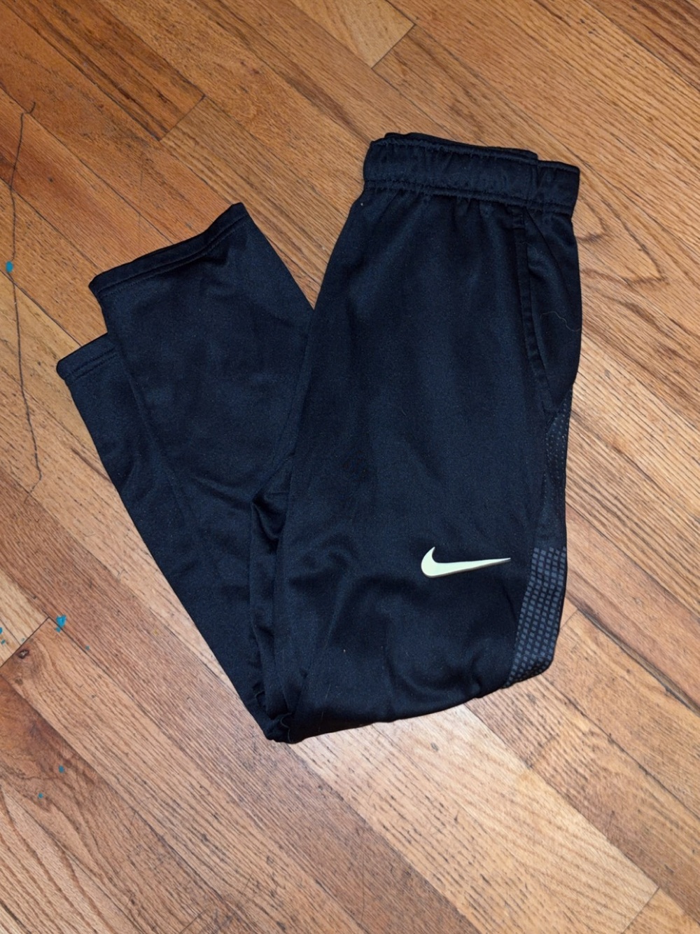Nike Kids Black Joggers with White Swoosh